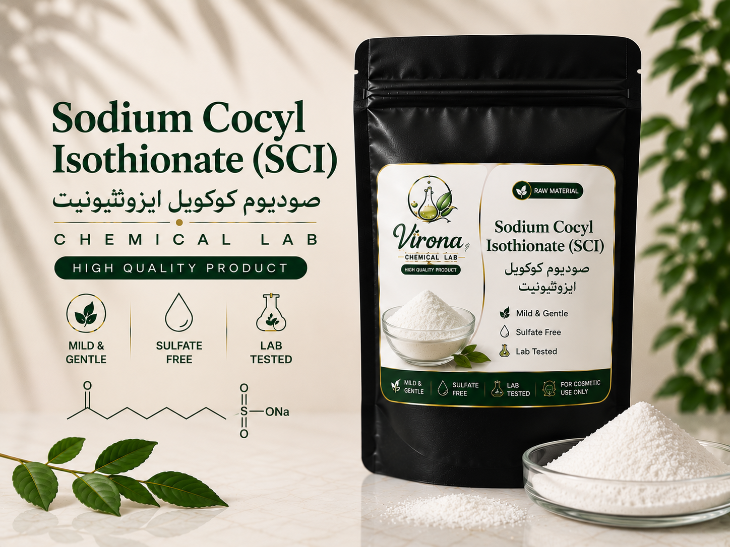 sodium cocyl isothionate (SCI) صوديوم كوكويل ايزوثيونيت بودر
